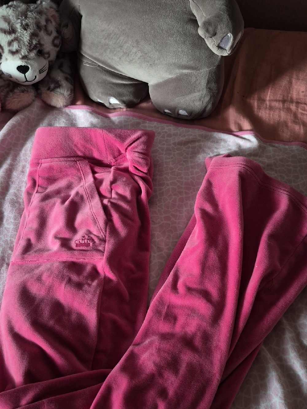 Juicy Couture Pink Plush Velour Joggers